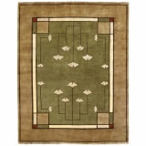 Arts & Crafts Gingko Rug, handwoven in New Zealand Wool