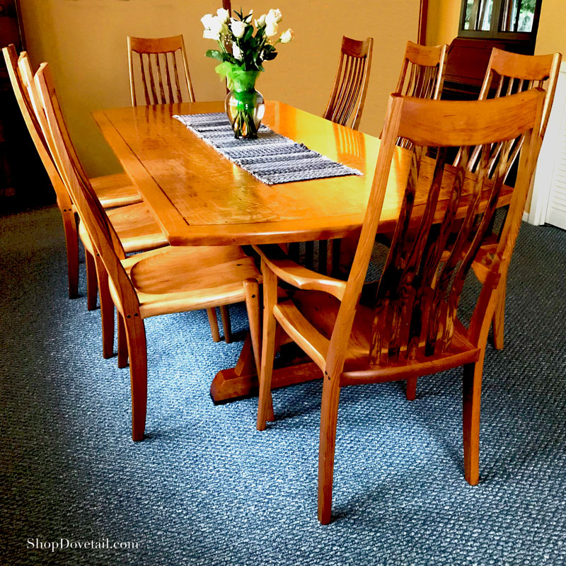 Custom Cherry Dining Table, Cherry Wood Kitchen Table And Chairs