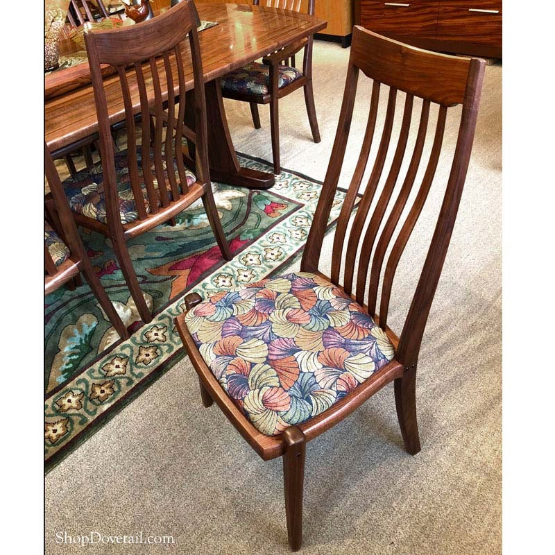 Handmade Upholstered Wood Dining Chair, Padded Wooden Dining Chairs